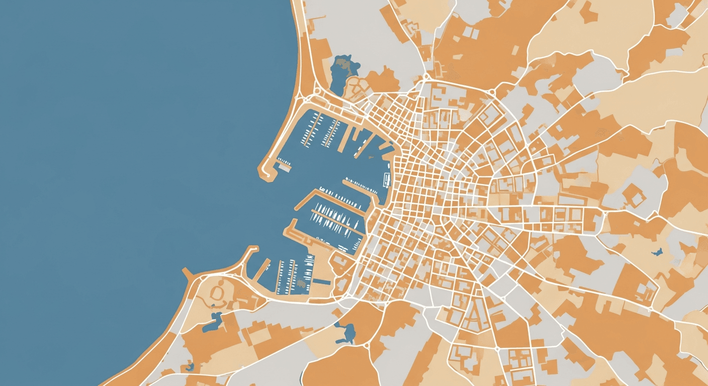 Carte du pays de Brest avec quartiers où trouver une domiciliation d'entreprise